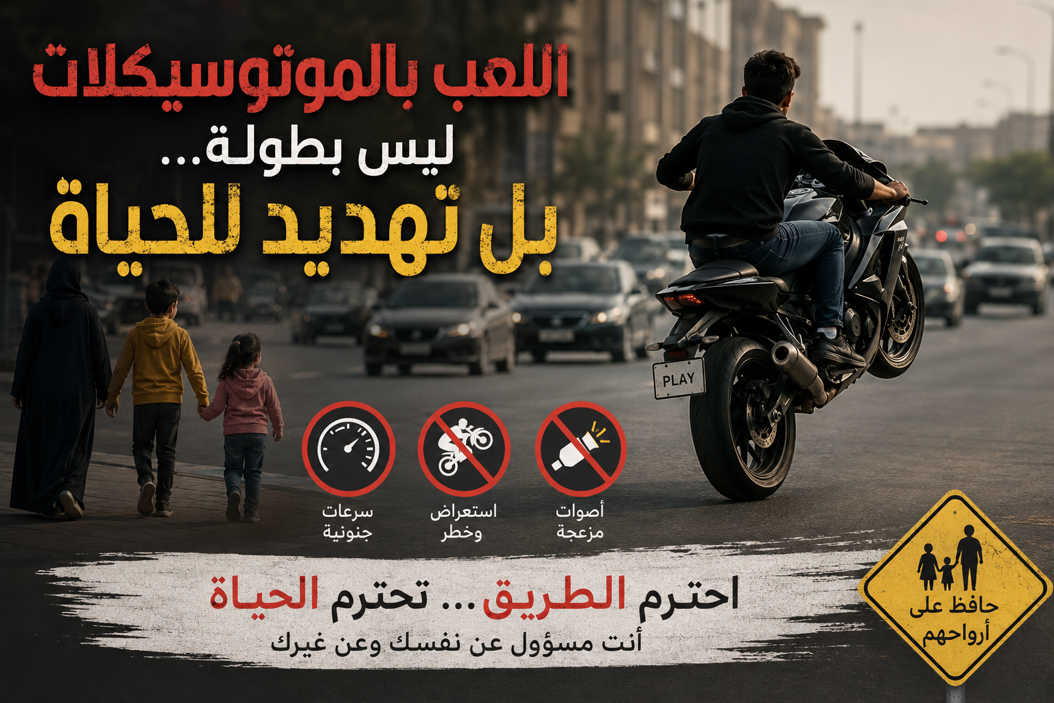 الدكتور حاتم جاد/ اللعب بالموتوسيكلات في الطرقات... استهتار بالأرواح وقلة أدب قبل أن يكون مخالفة